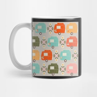 Colourful Vintage Caravans and Daisies Mug